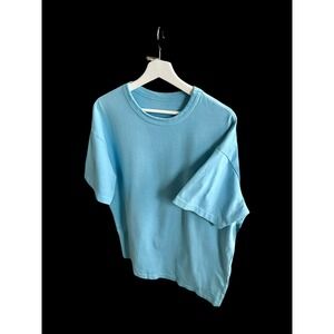 MadHappy Basic Light Blue Blank Single Stitch Heavyweight TShirt Medium No Tags